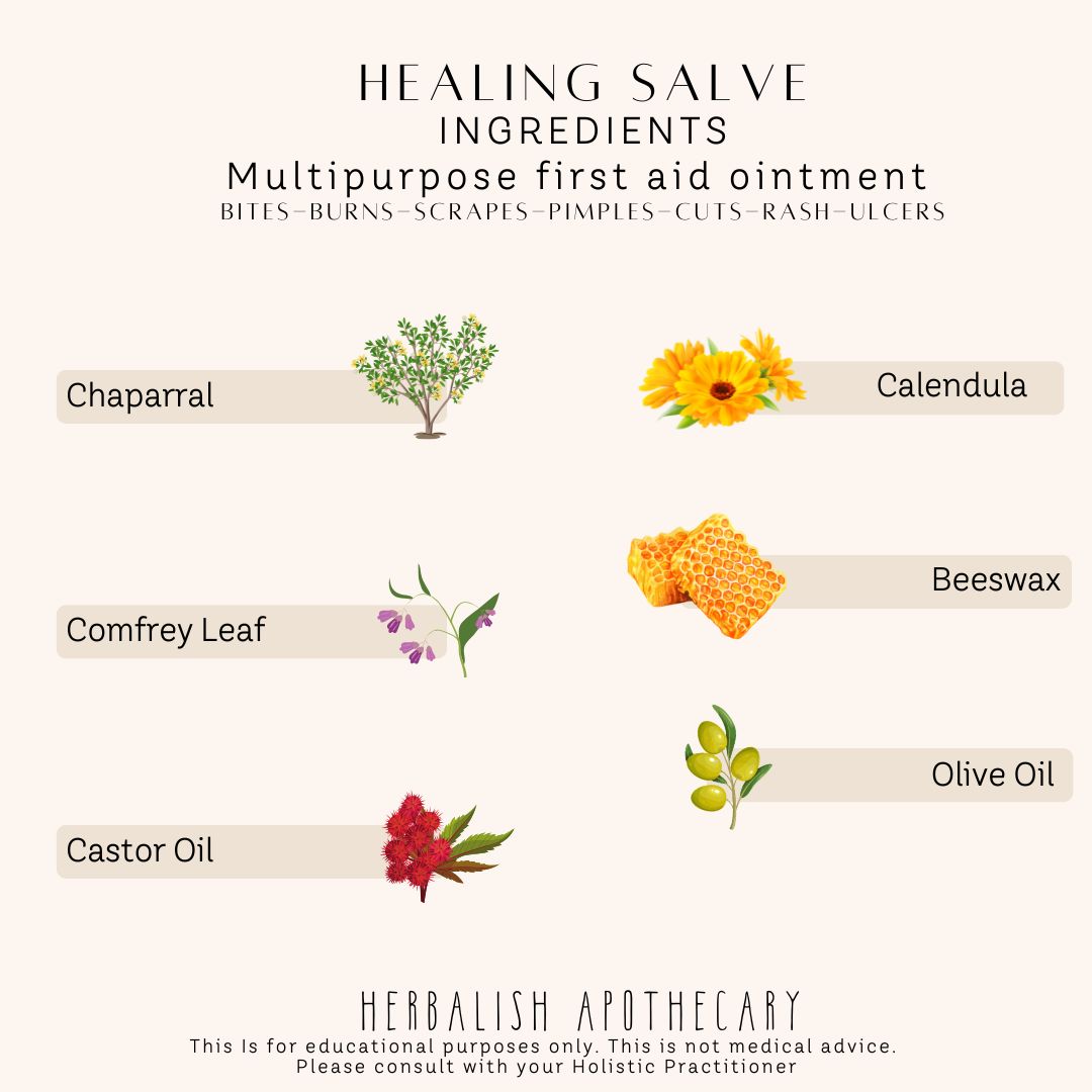 Healing Salve (First aid ointment) Cuts-bites-dry skin-rash-ulcers-pimples